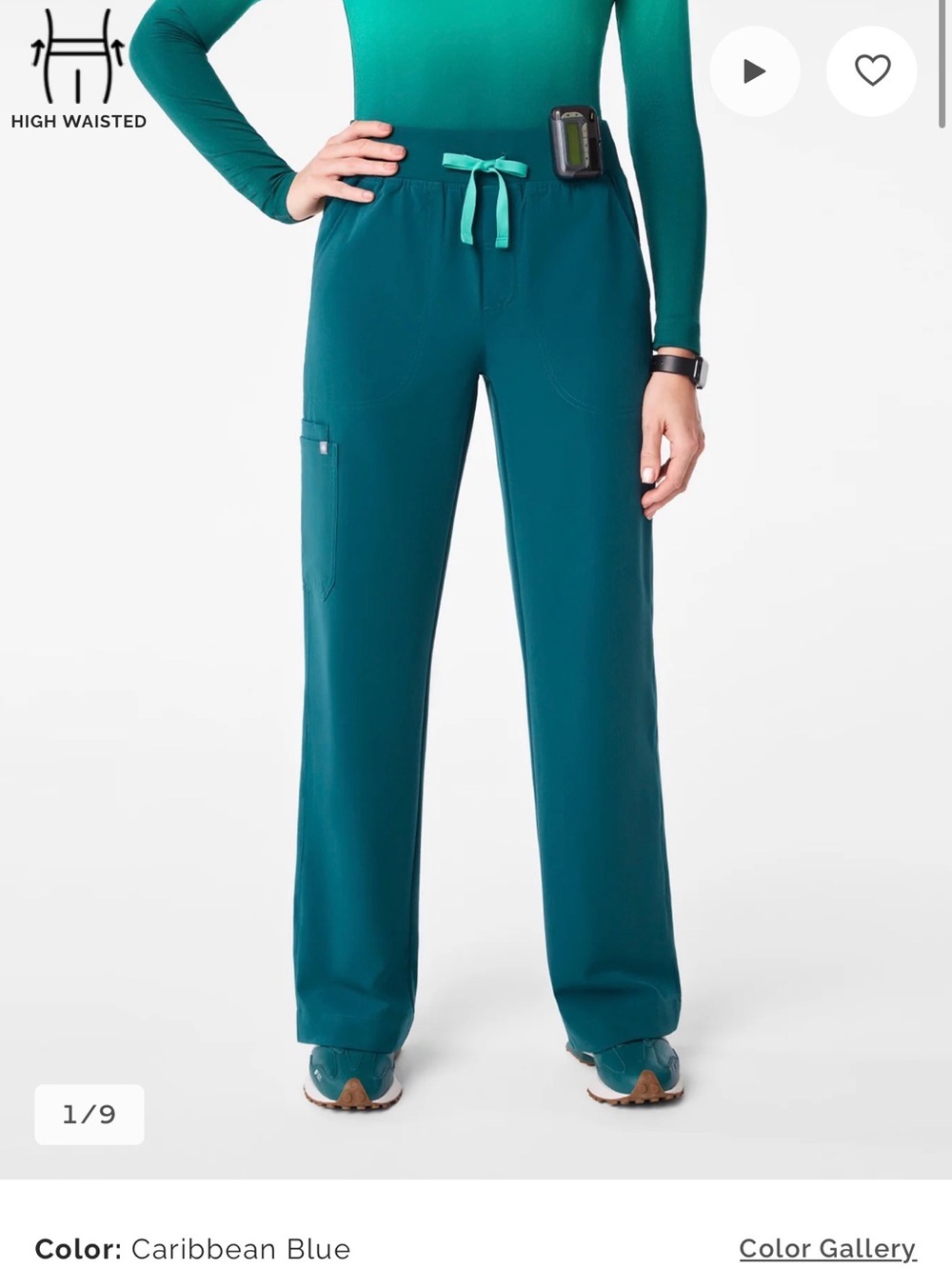 Figs Isabella wide leg scrub pant